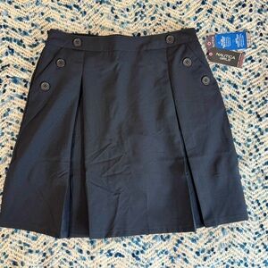 thumbnail interactive-video image 1 of Nautica Girls' Scooter Skirt Plus - School Uniform Skirt With Knit Waistband, Wrinkle Resistant 1 of 1